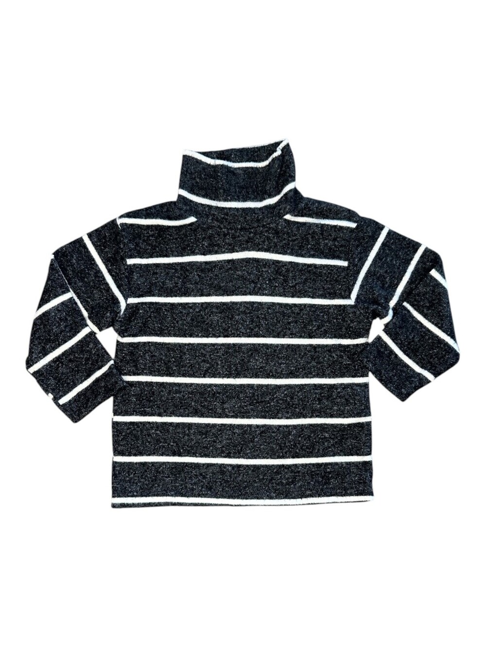 Zara 9-12M Black White Striped Turtleneck Sweater